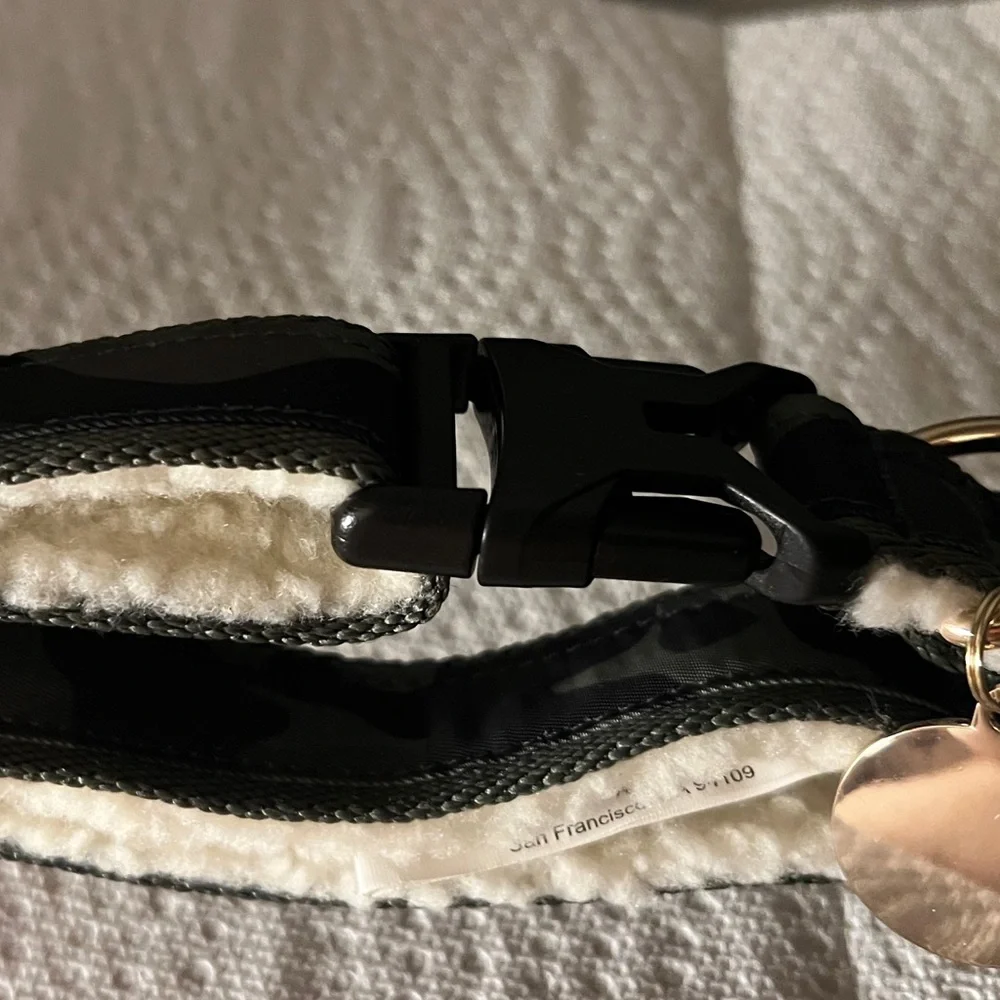 NWT Mark & Graham Camouflage Sherpa Dog Collar with Blank Tag Sz. L